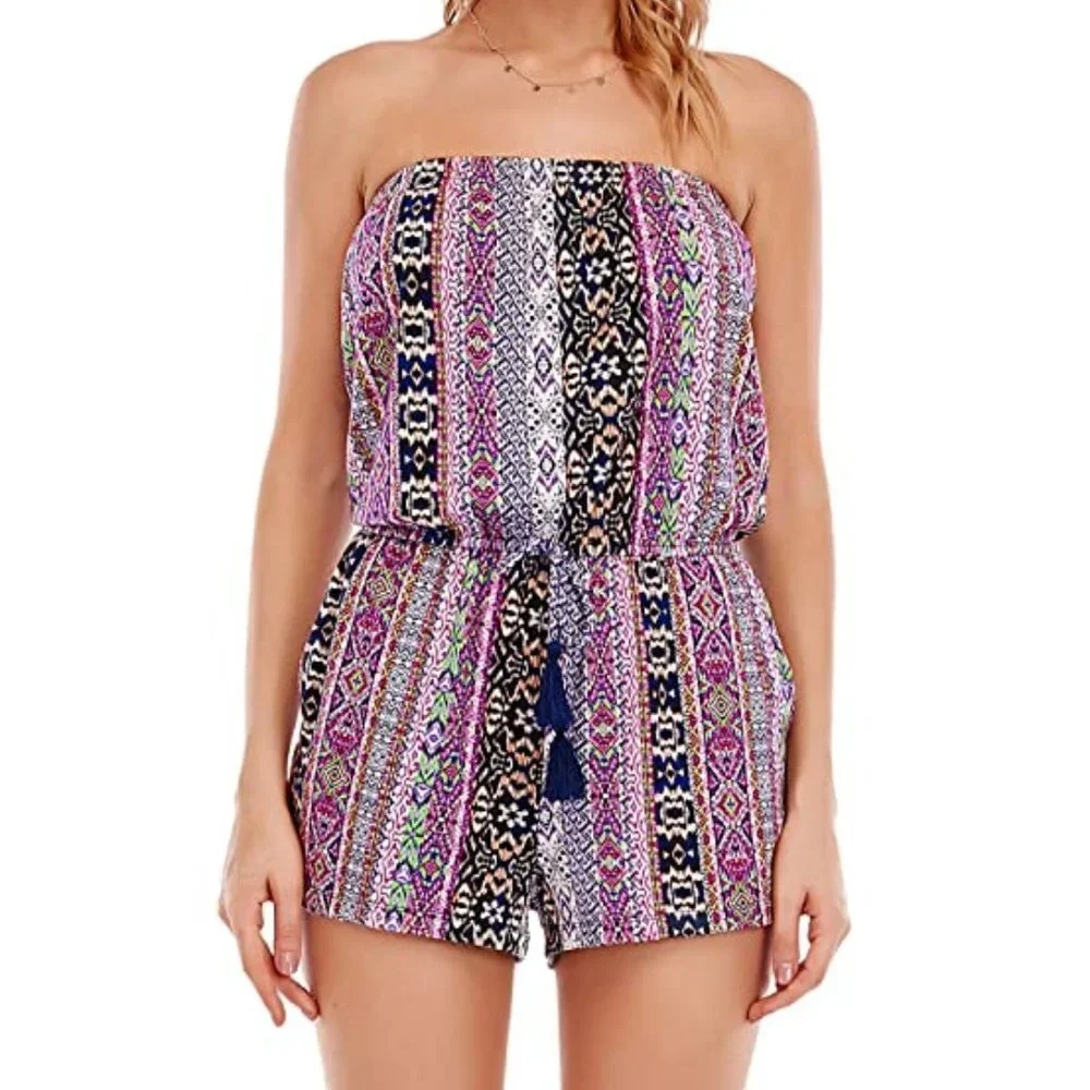 Lucky Brand Boho Chic Romper Cover-up Size Medium - Picture 9 of 11